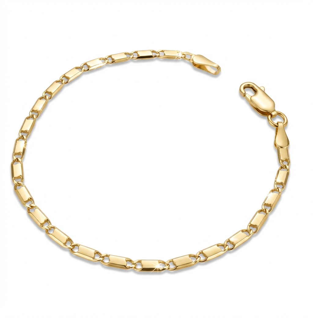 Bracciale maglie piene in oro giallo_2
