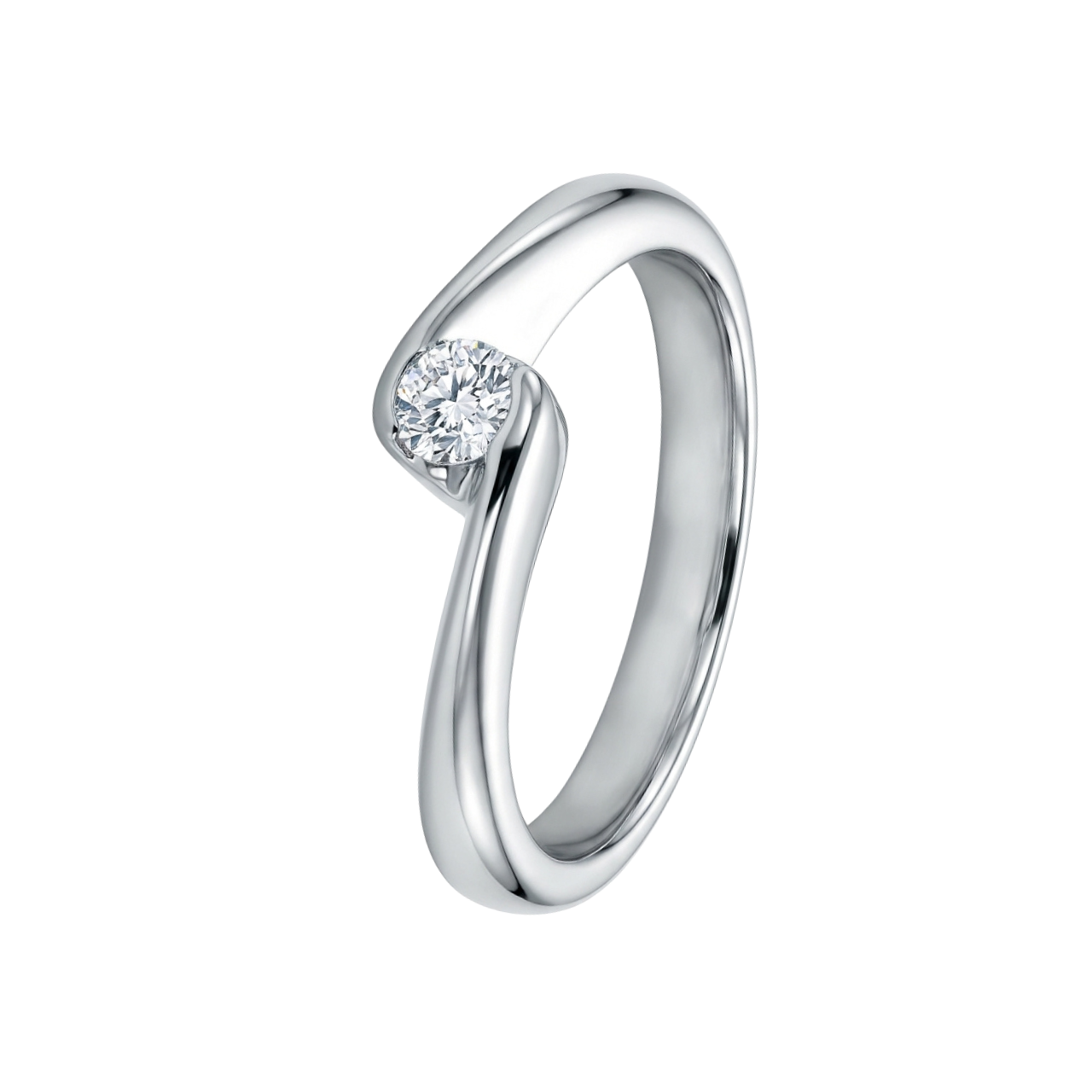 Anello solitario in oro bianco con diamante_2