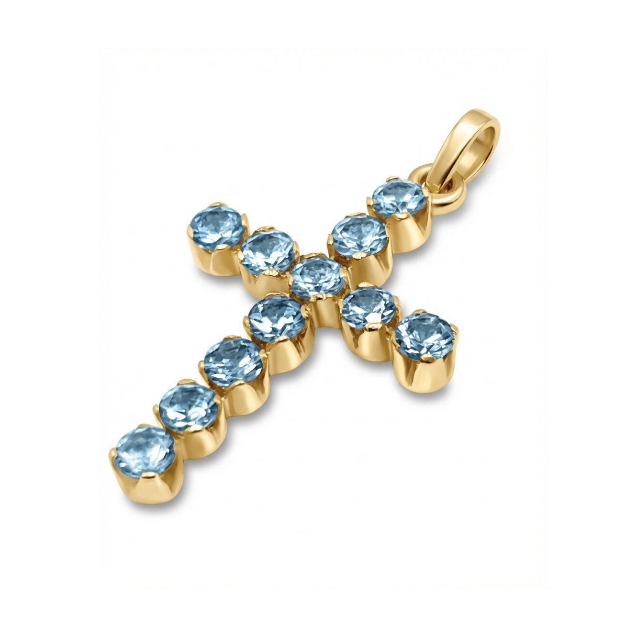 Ciondolo oro rosa croce con topazi_2