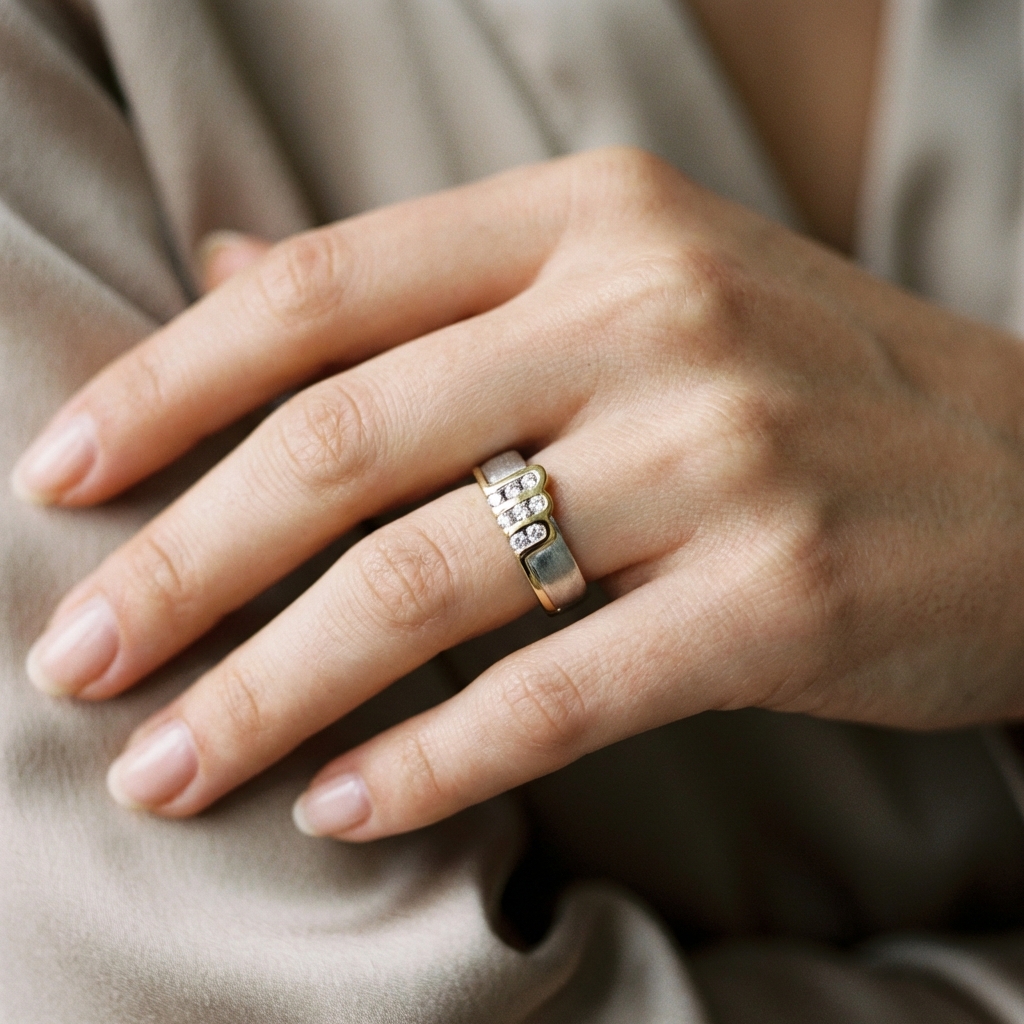 Anello due ori con diamanti 0.19ct_4