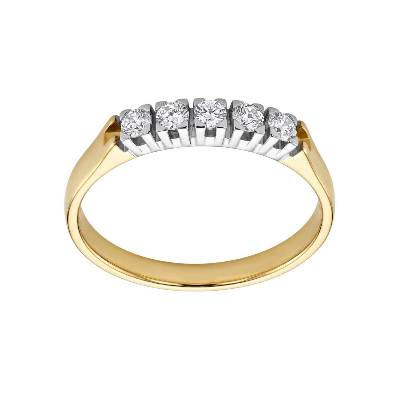Ring aus Gelbgold und Weißgold mit Diamanten