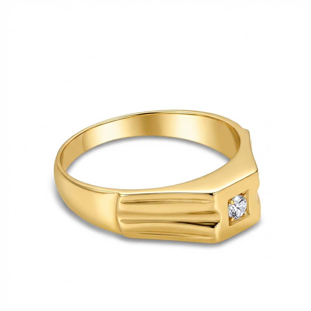 Anello uomo in oro giallo con diamante_3