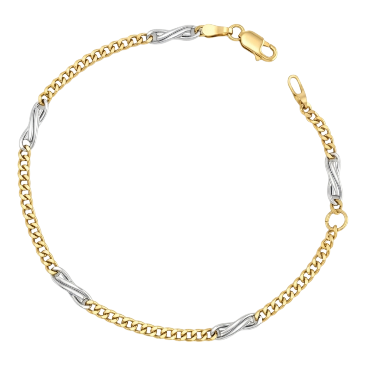 Bracciale groumette due ori con infinito_1