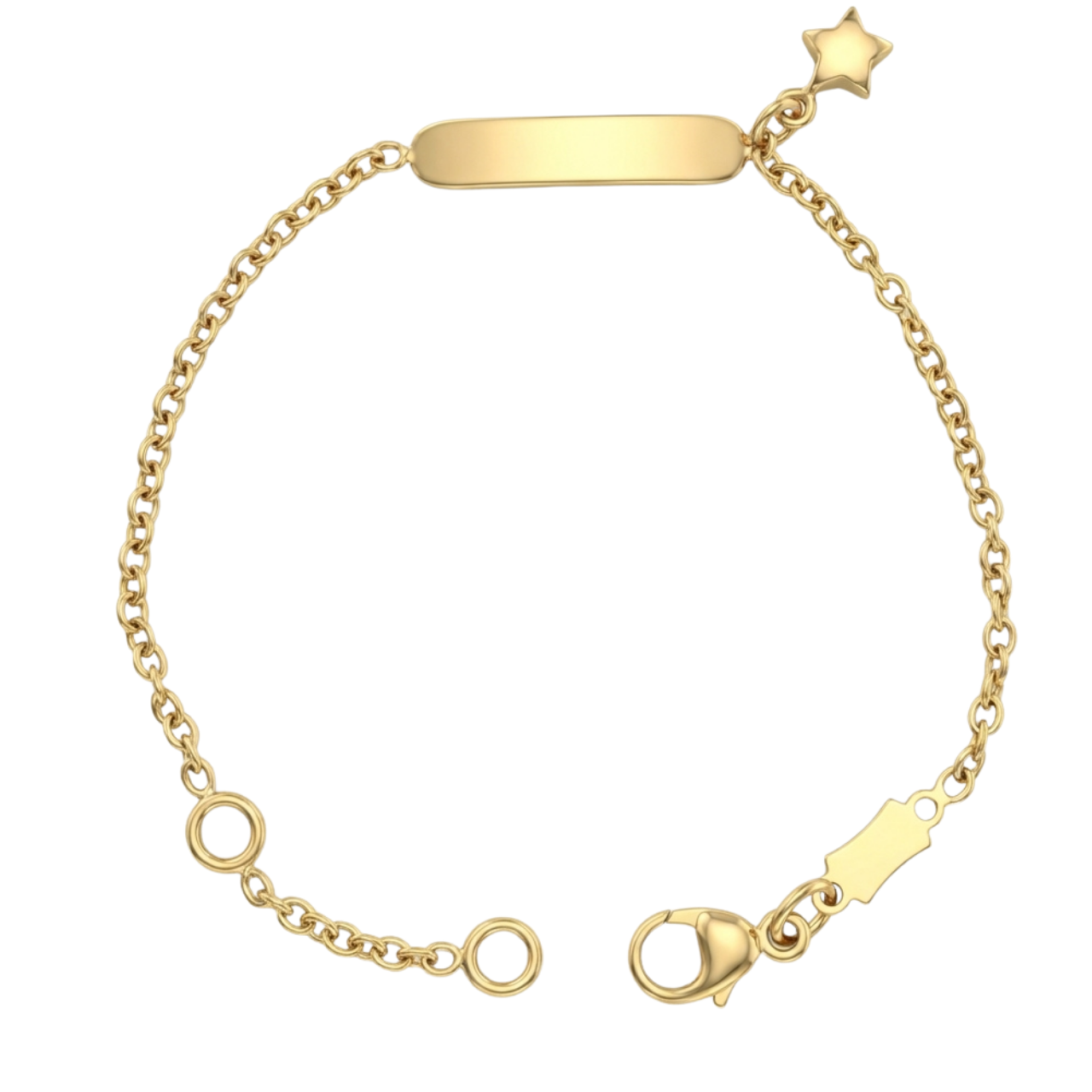Bracciale bimbo con traghetta e stellina in oro giallo