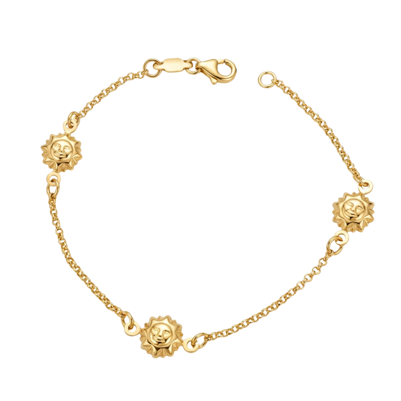 Bracciale in oro giallo tre soli