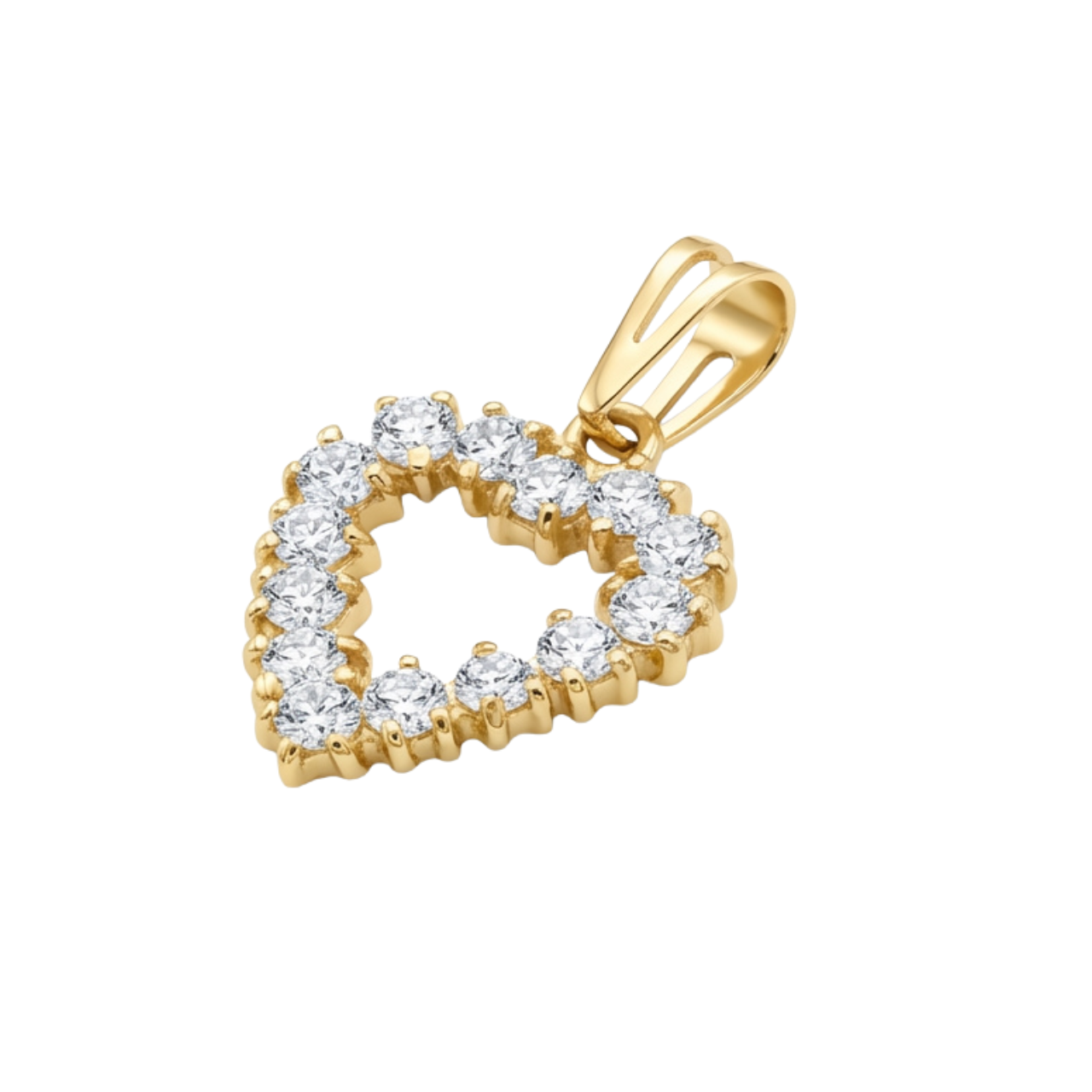 Cuore in oro giallo con zirconi_2