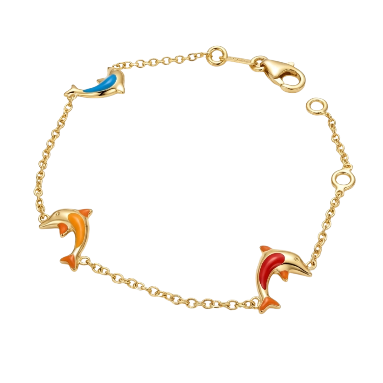 Bracciale bimbo delfini oro giallo_2