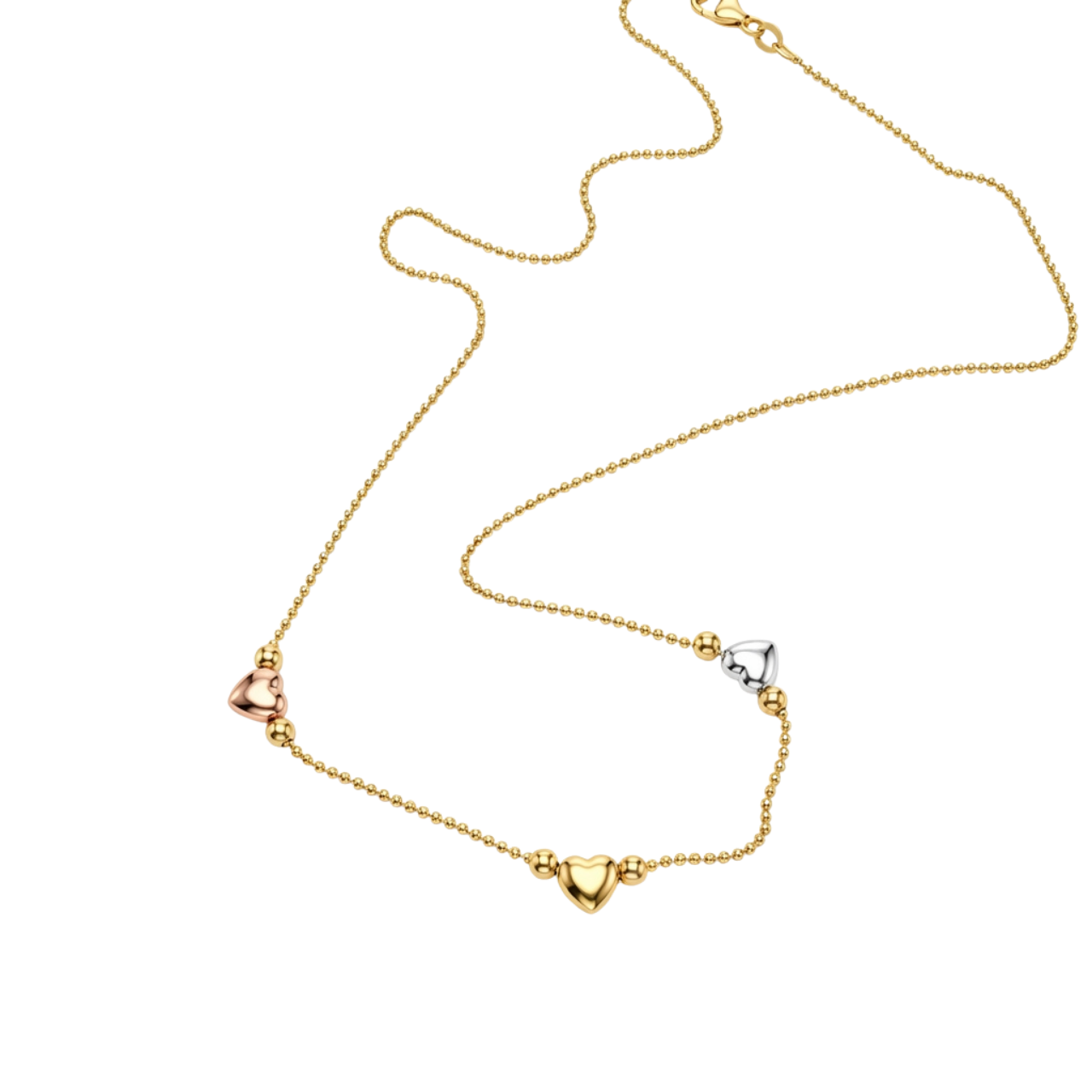 Collana tre ori a palline con cuori_2