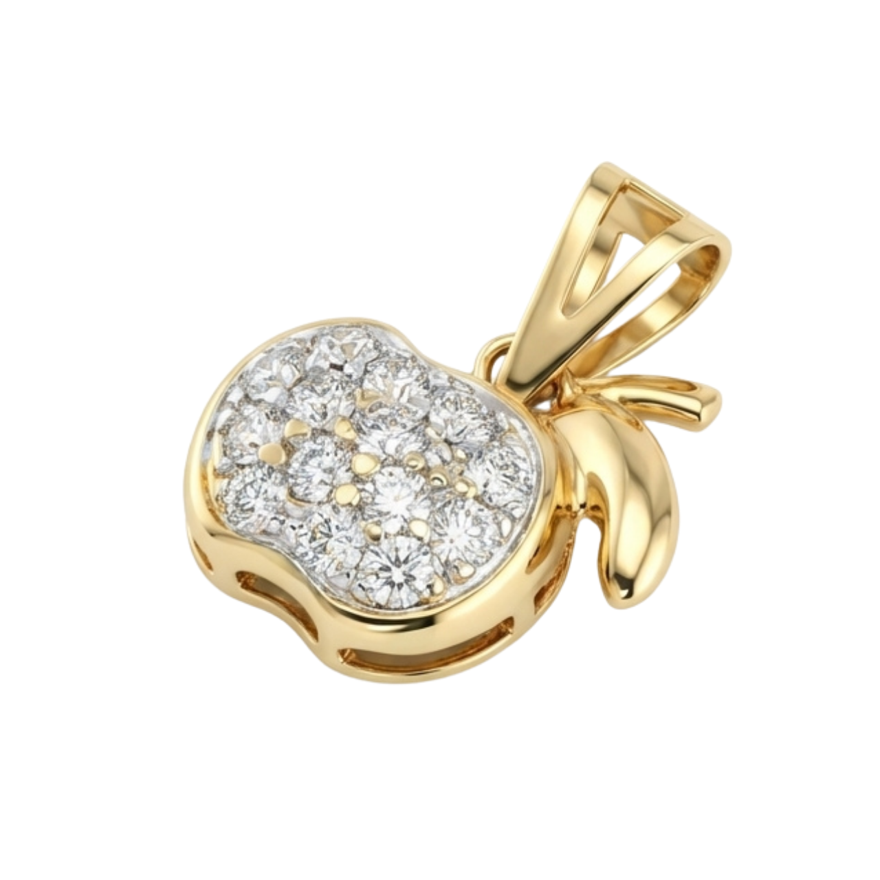 Ciondolo mela due ori con zirconi_2