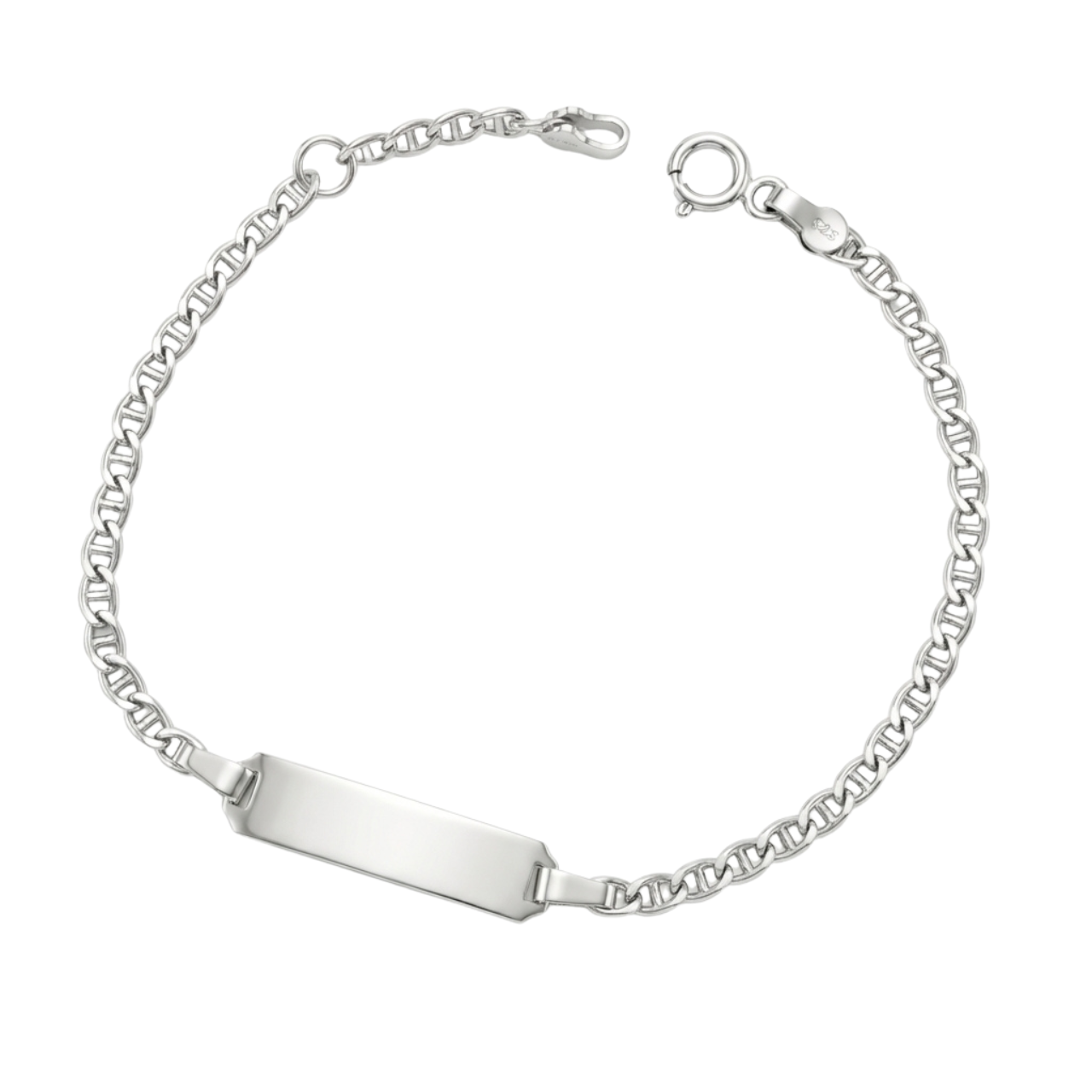Bracciale bimbo oro bianco con targhetta_1