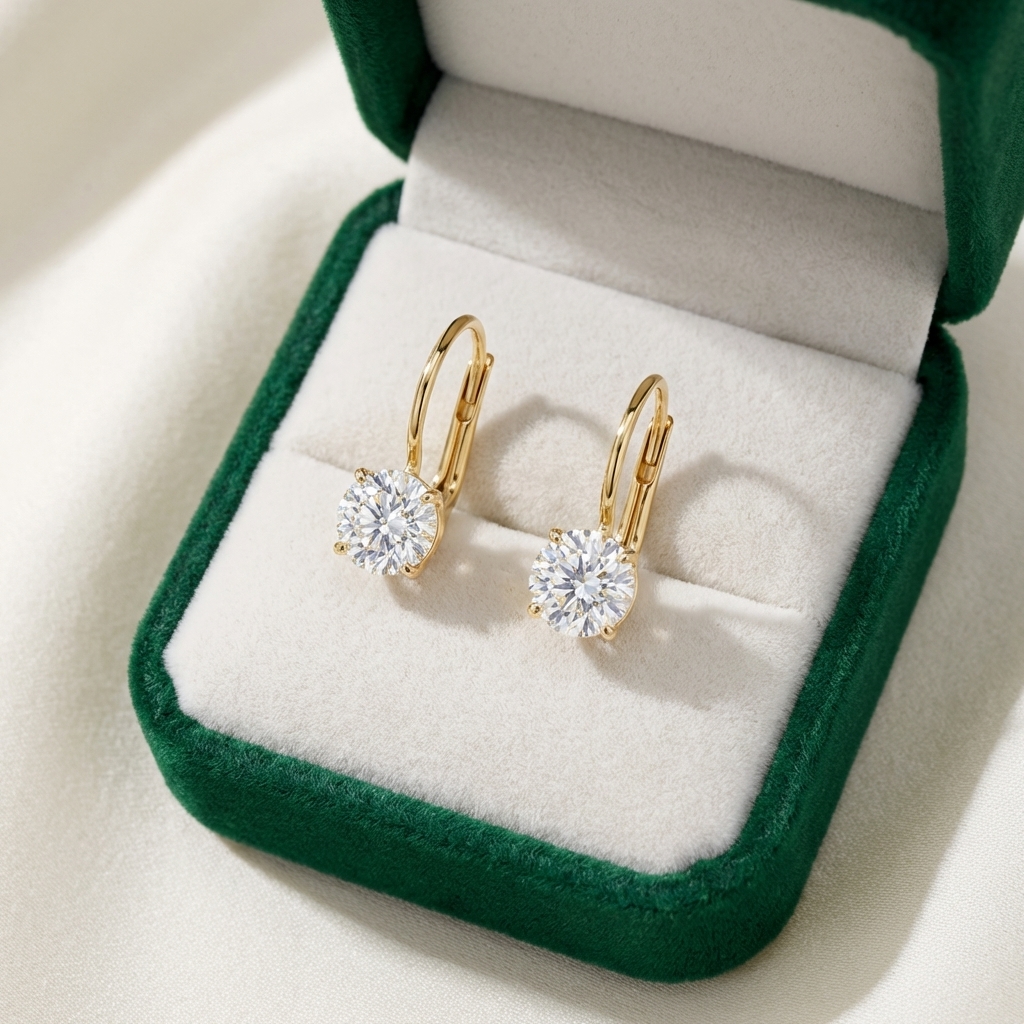 Orecchini a monachella in oro giallo con zirconi_4