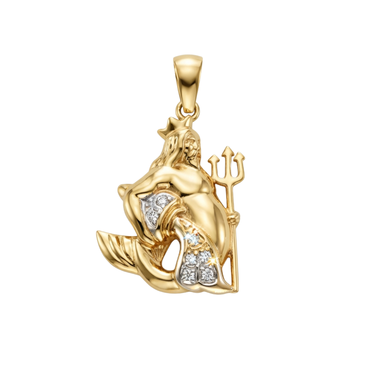 Ciondolo nettuno in oro giallo con diamanti_1