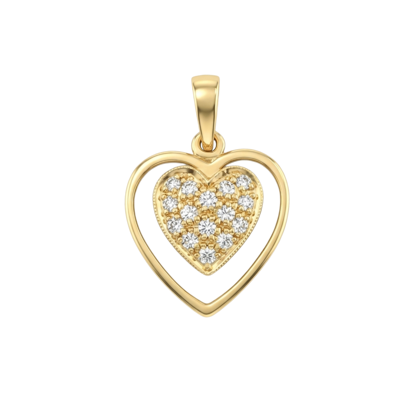Ciondolo cuore in oro giallo con zirconi_2