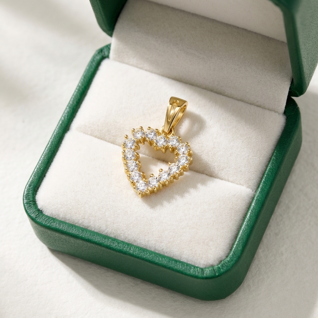 Cuore in oro giallo con zirconi_3