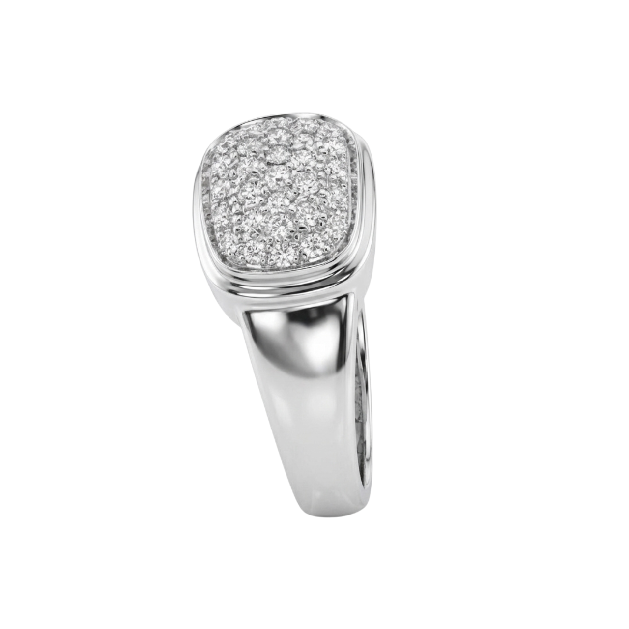 Anello oro bianco con pavè di diamanti_2