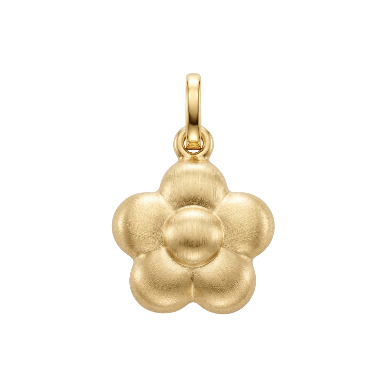 # Bearbeiteter Blumenanhänger aus Gelbgold