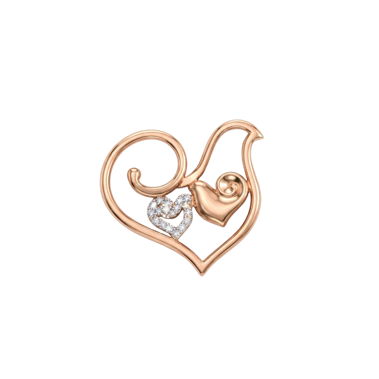 Ciondolo chantecler oro rosa con diamanti_2