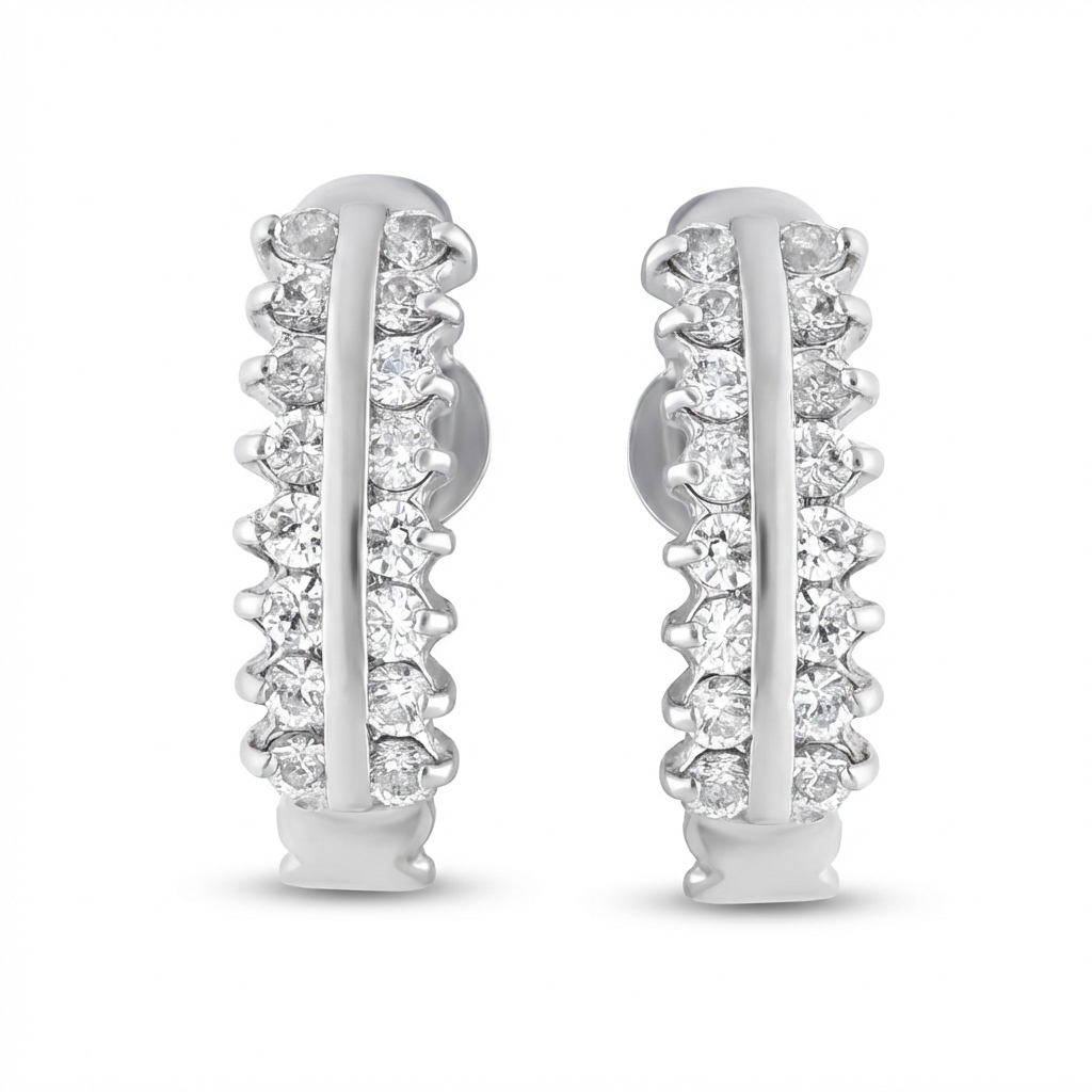 Coppia orecchini con zirconi oro bianco_1