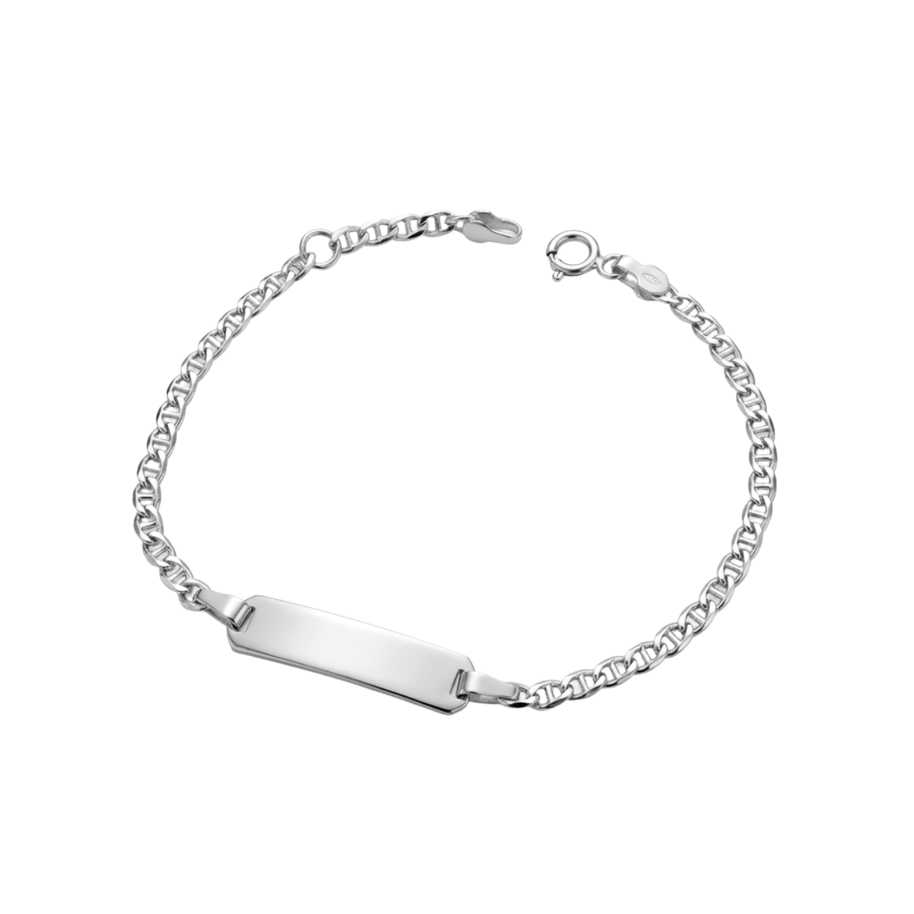 Bracciale bimbo oro bianco con targhetta_2