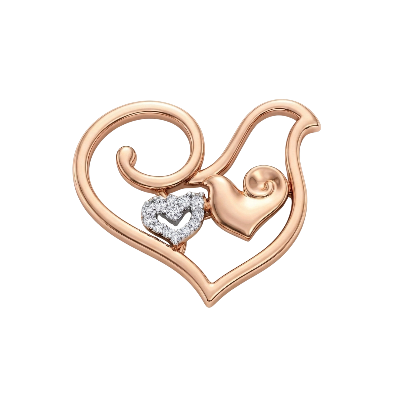 Ciondolo chantecler oro rosa con diamanti_1