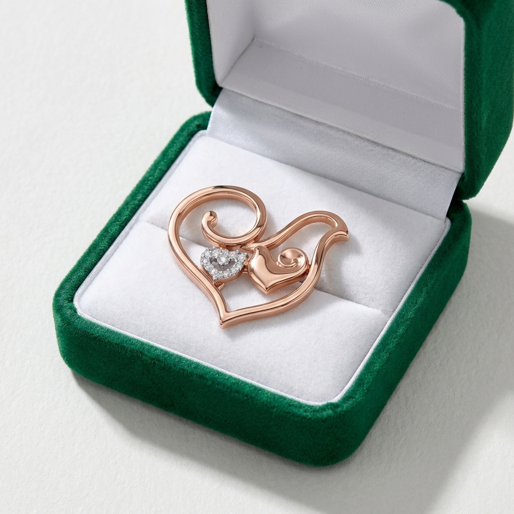 Ciondolo chantecler oro rosa con diamanti_3