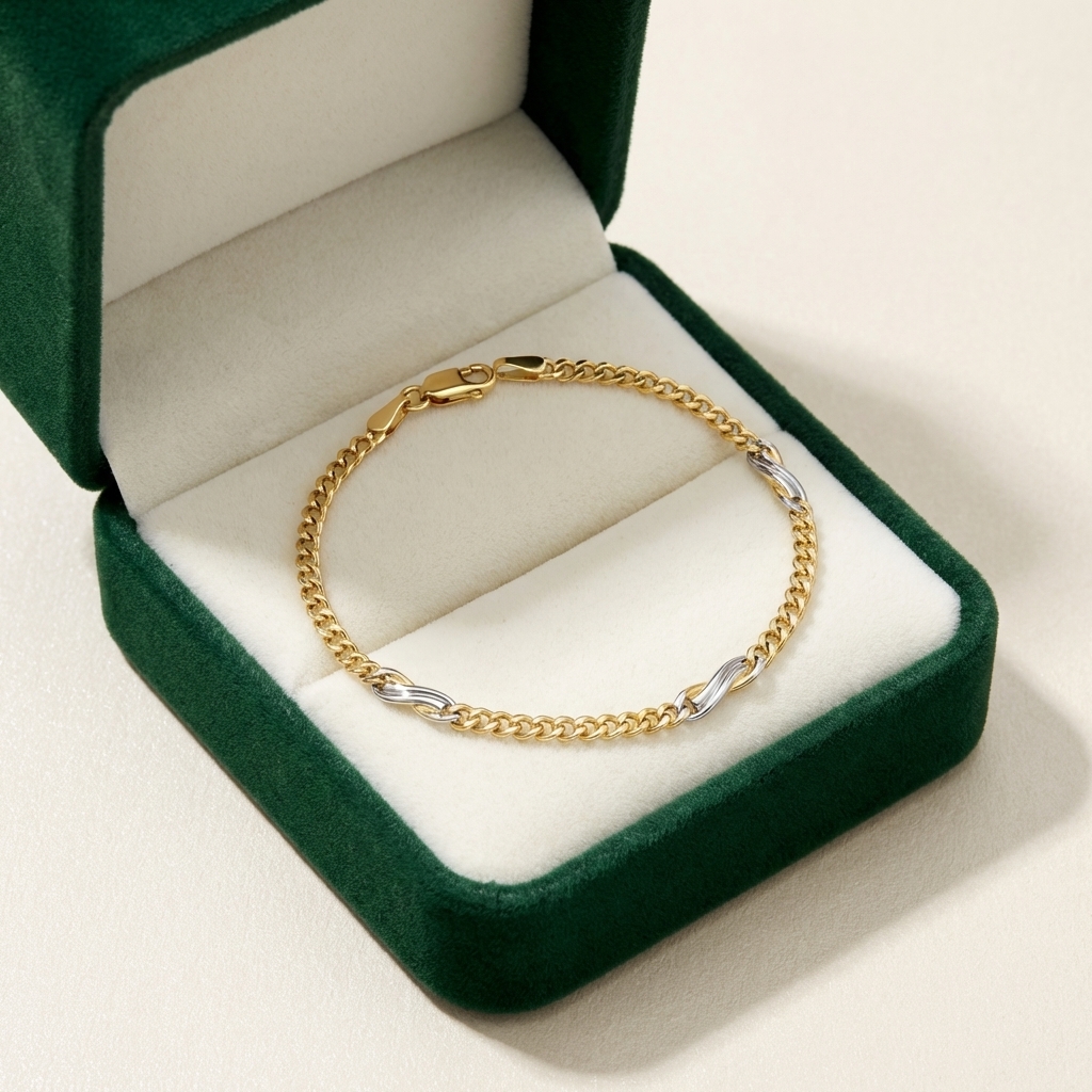 Bracciale groumette due ori con infinito_4