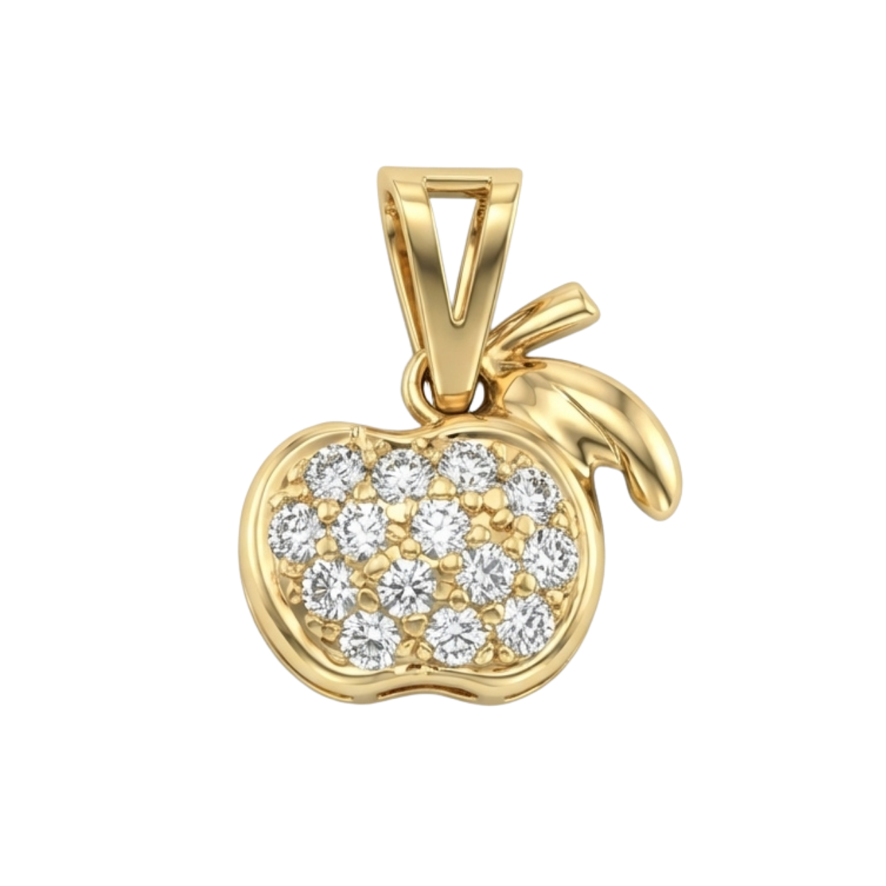 Ciondolo mela due ori con zirconi_1