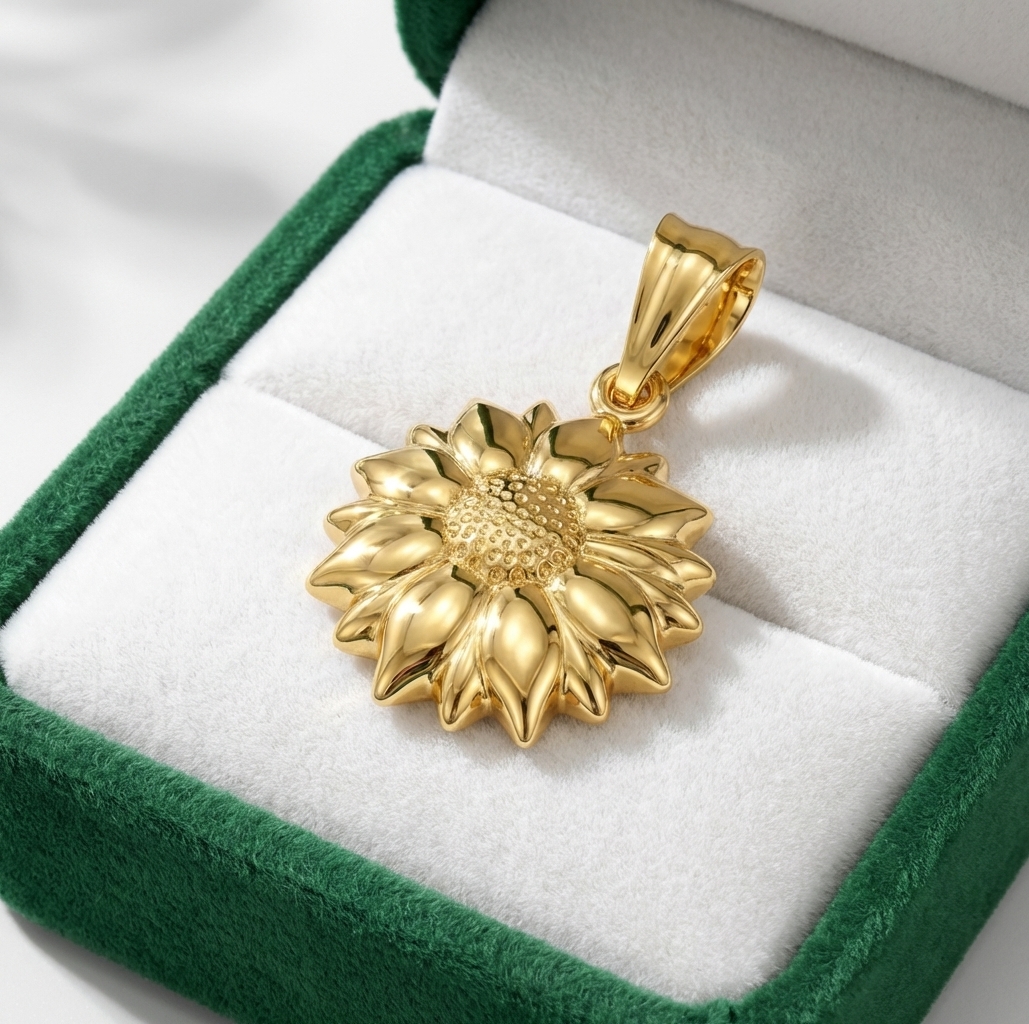 Ciondolo fiore in oro giallo_3