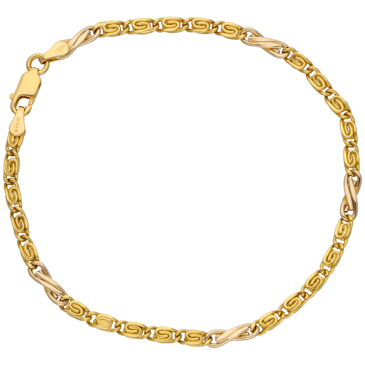 Bracciale maglia groumette due ori con infinito_1