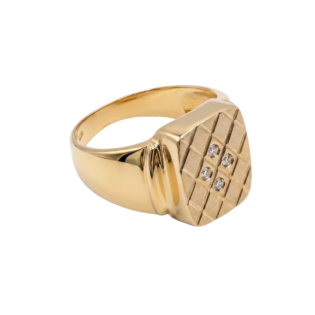 Anello uomo in oro giallo con zirconi_4