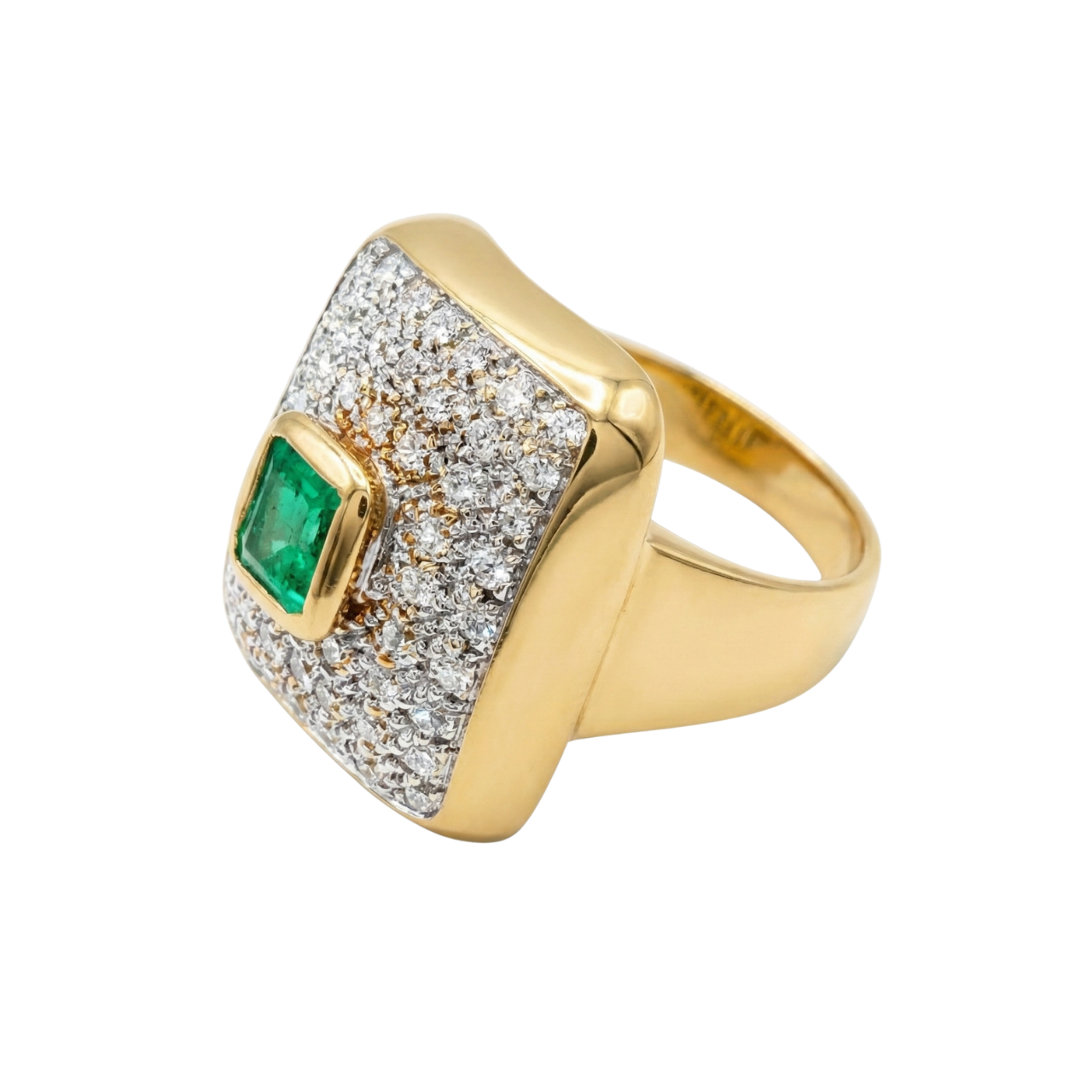 Anello oro giallo con smeraldo e zirconi_2