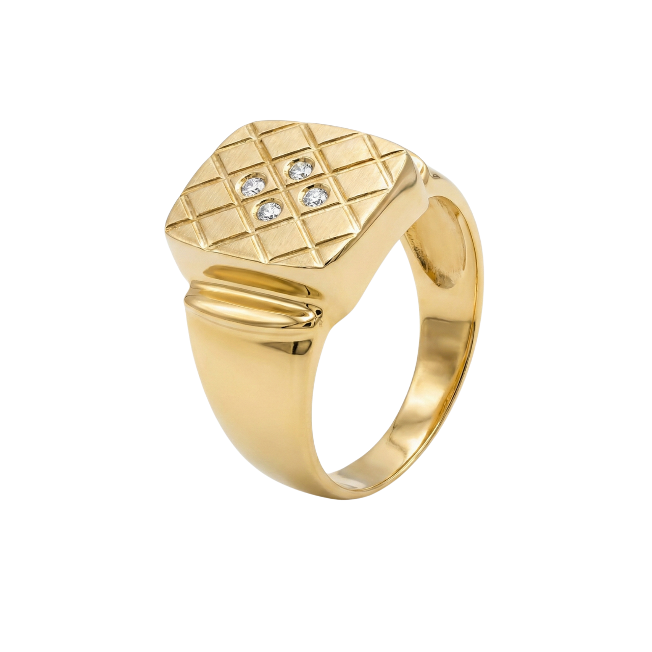 Anello uomo in oro giallo con zirconi_3