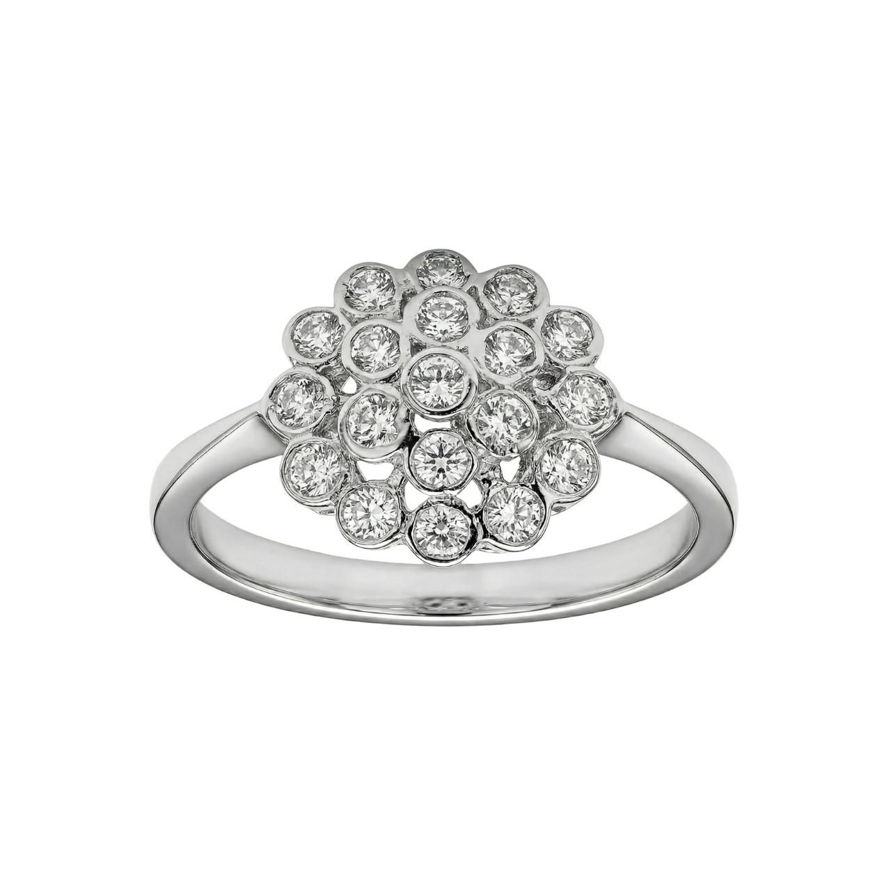 Anello oro bianco con fiore di diamanti_1
