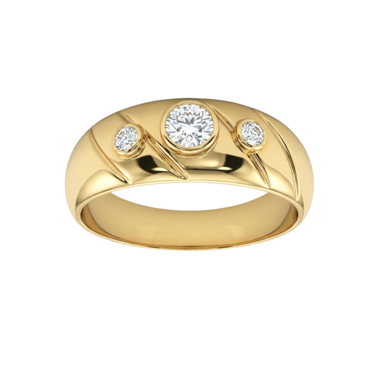 Bandring aus Gelbgold mit Diamanten