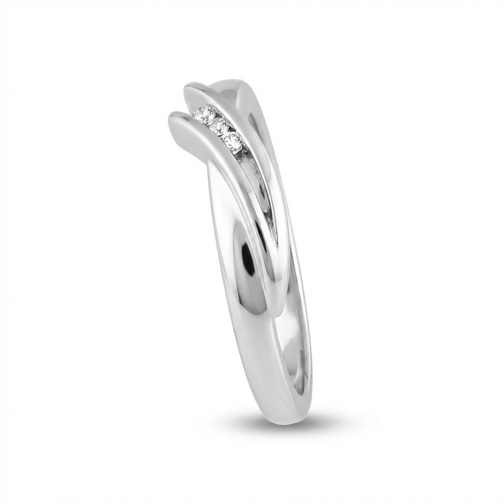 Anello con 3 diamantini oro bianco_3