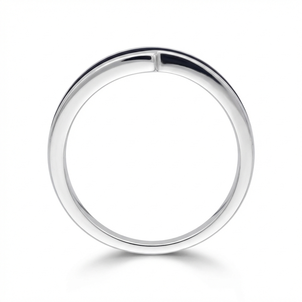 Anello solitario con diamante in oro bianco_4