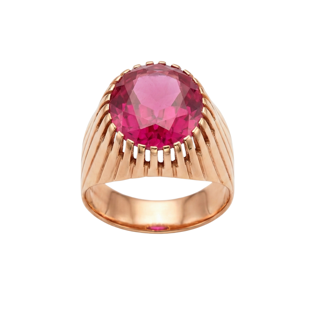 Ring aus Gelbgold mit Quarz