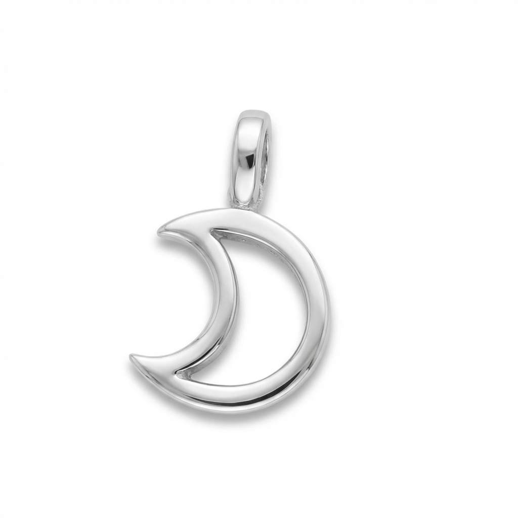 Ciondolo luna oro bianco con zirconi_3