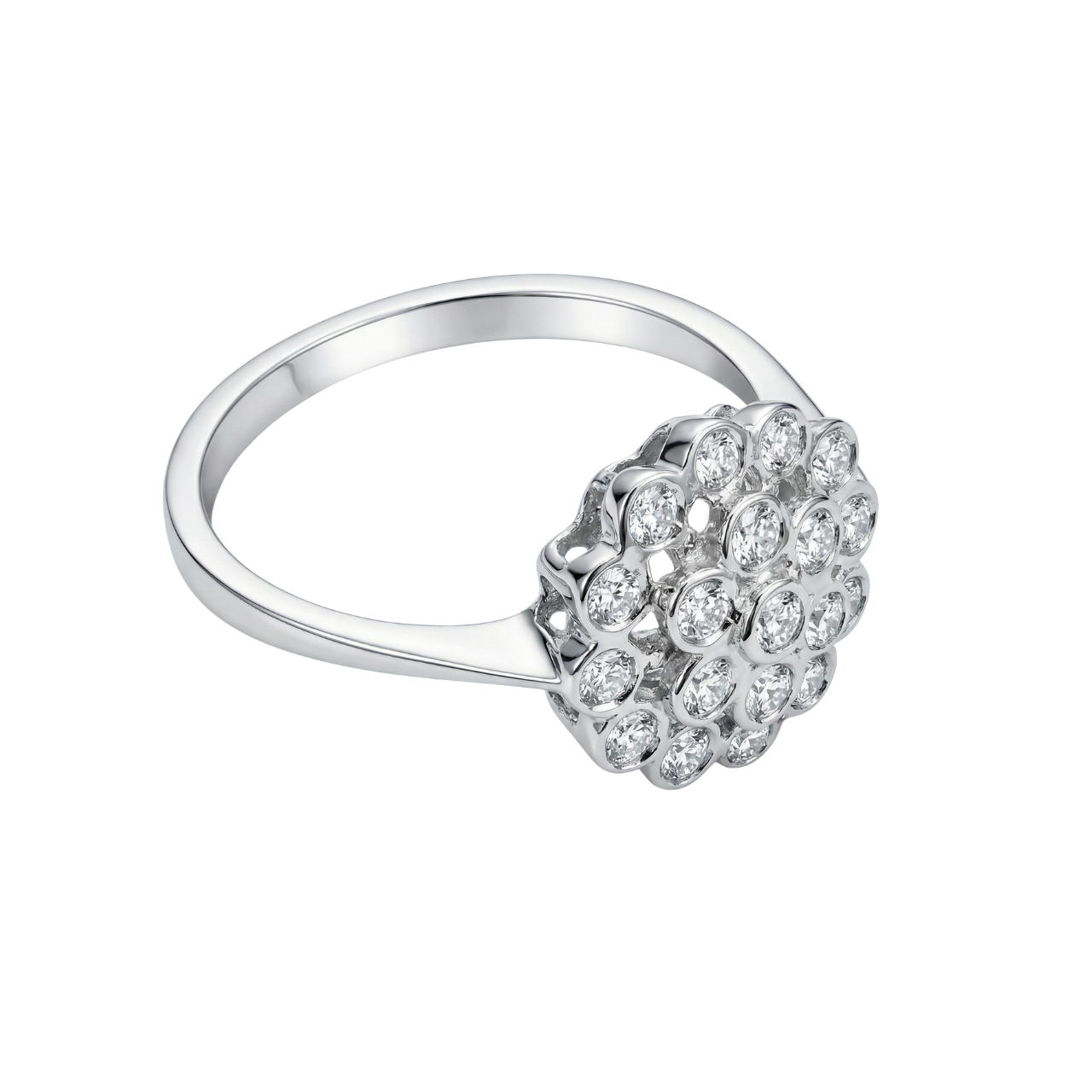 Anello oro bianco con fiore di diamanti_2