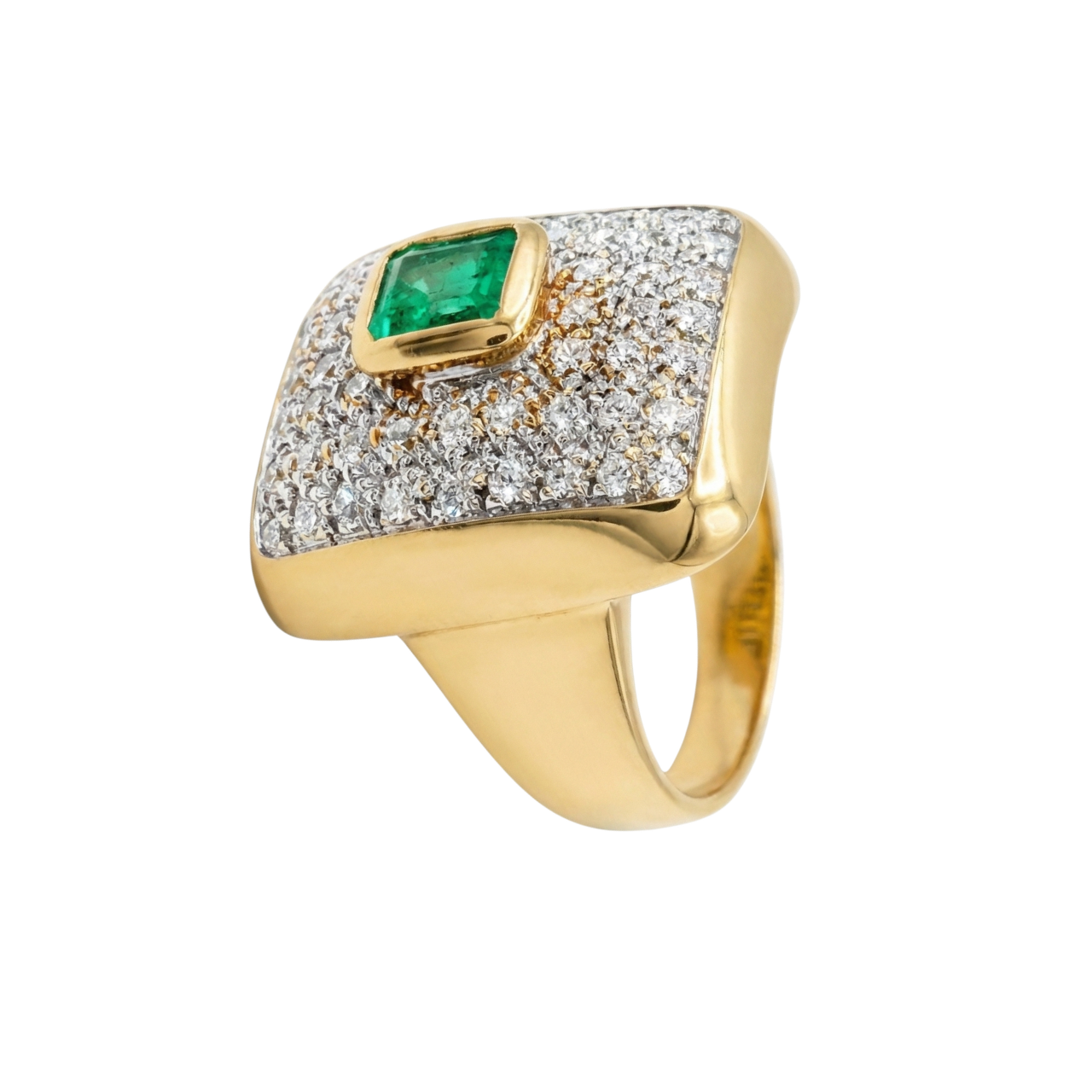 Anello oro giallo con smeraldo e zirconi_3