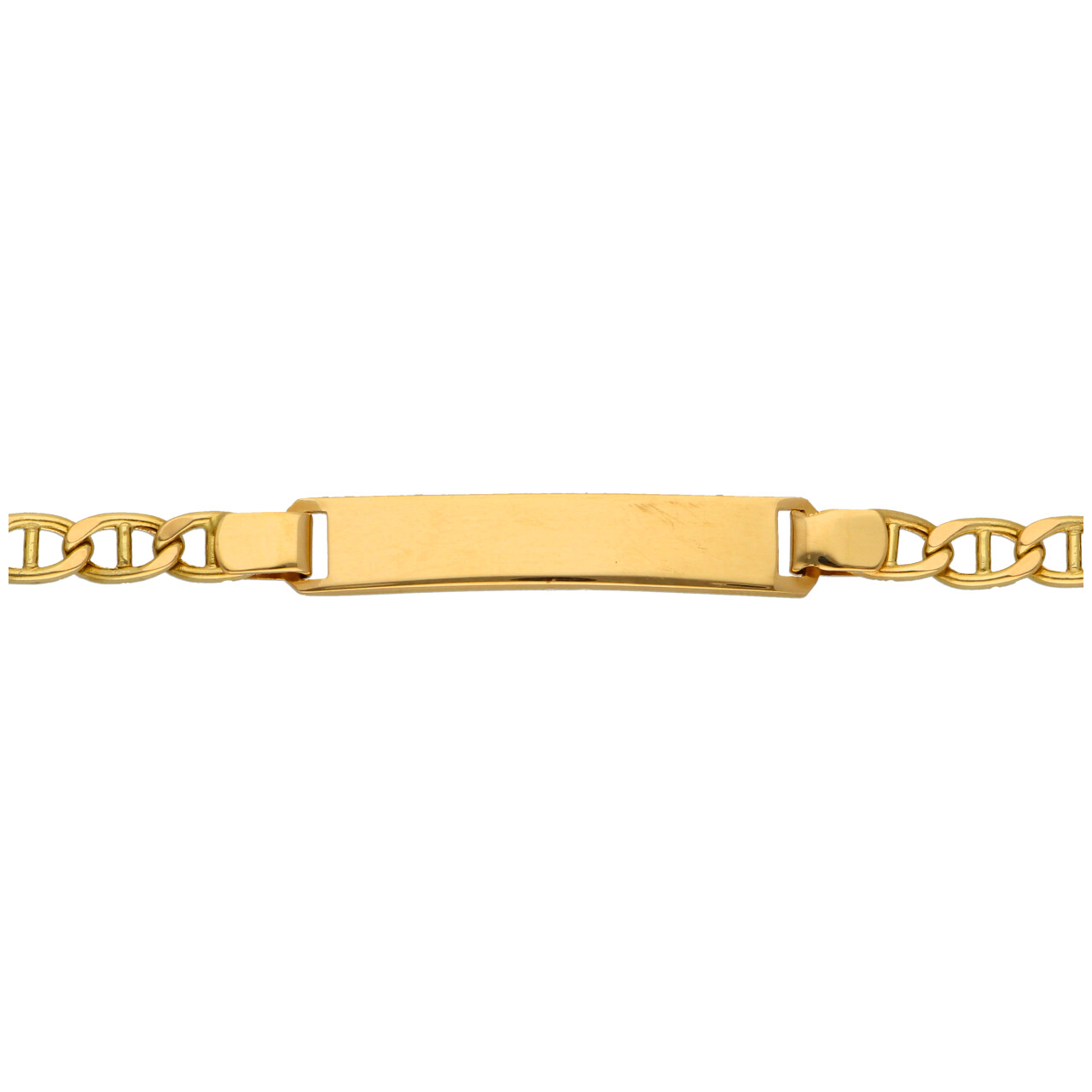 Bracciale con targhetta in oro giallo maglia marinara_3