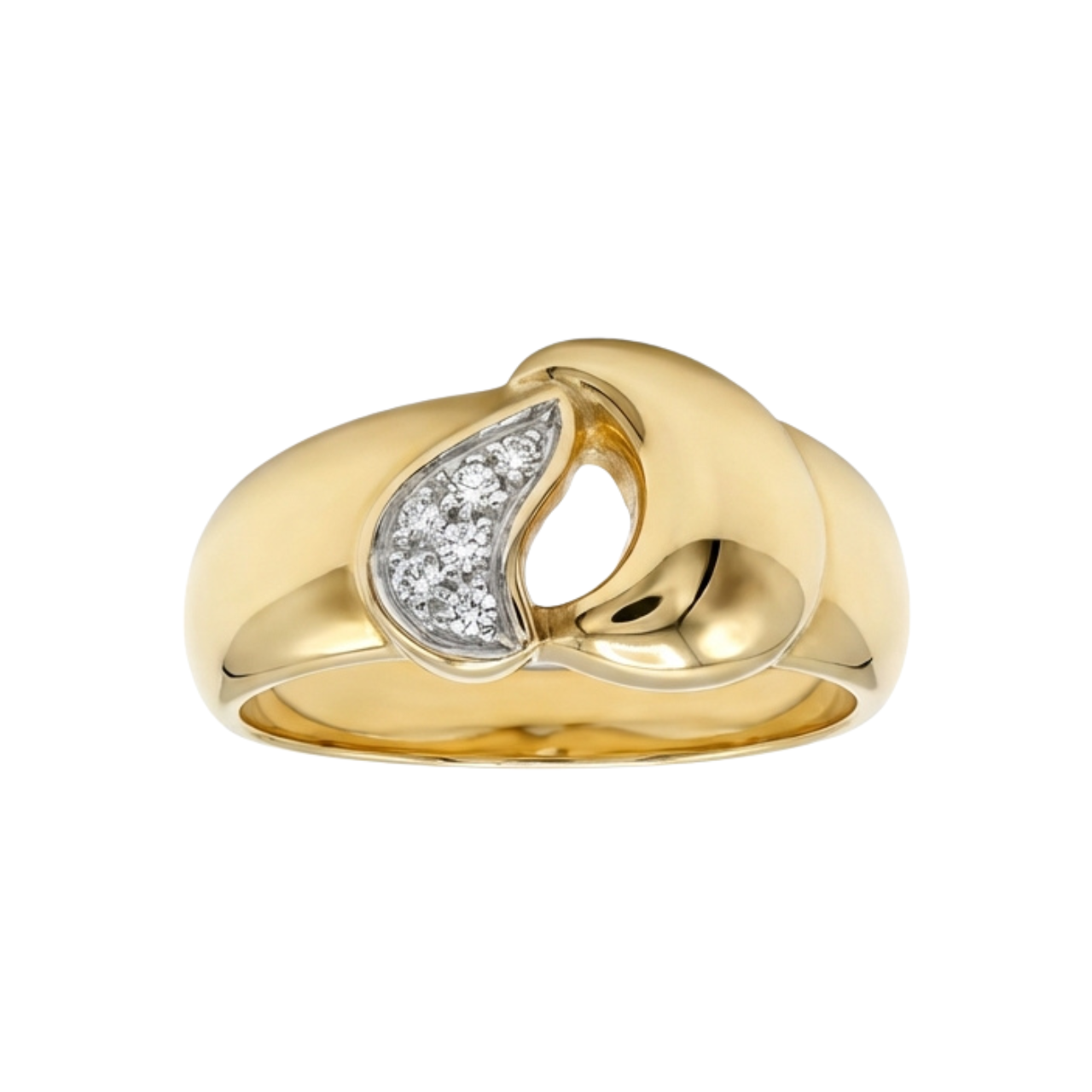 Zweifarbiger Ring mit Diamanten