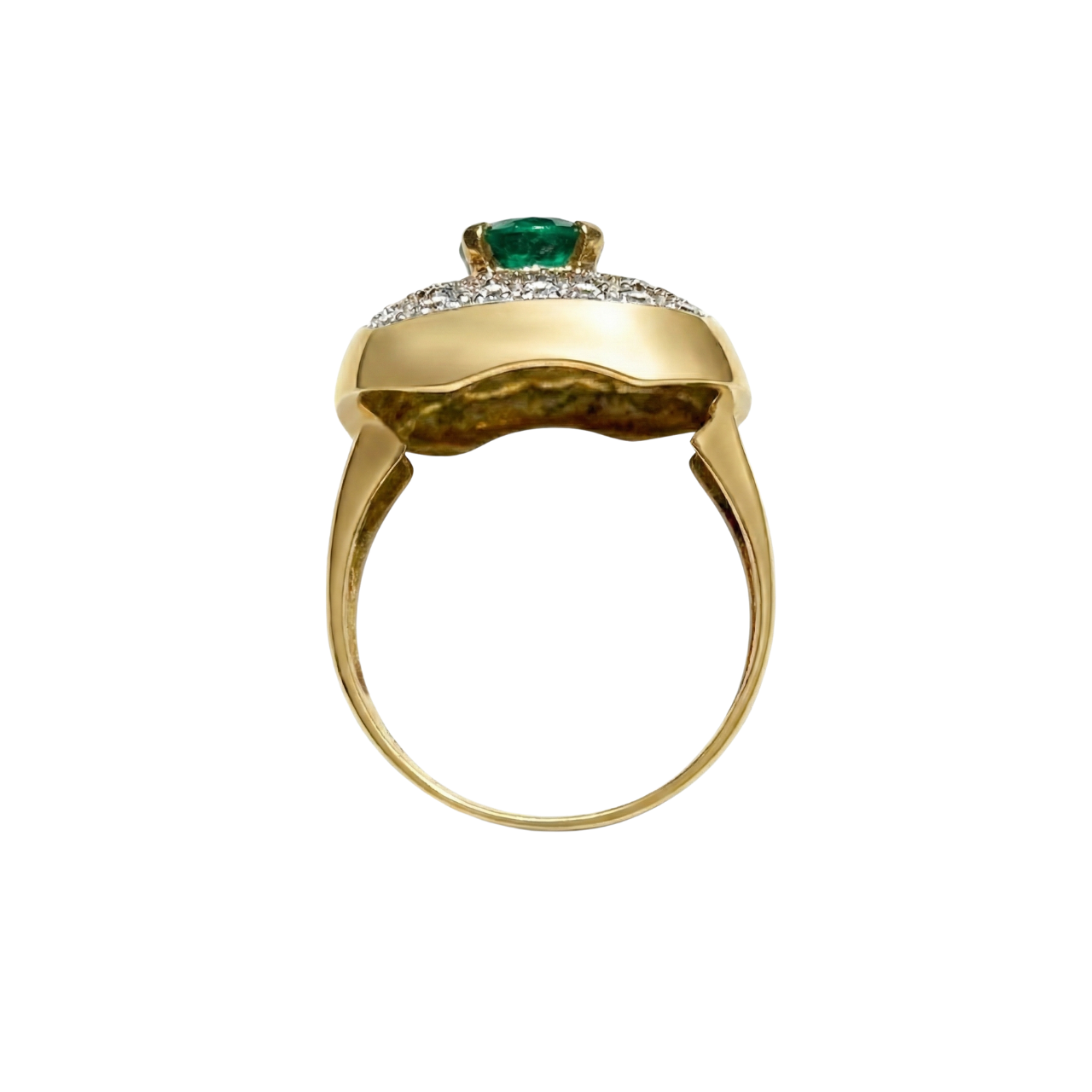 Anello oro giallo con smeraldo e zirconi_4