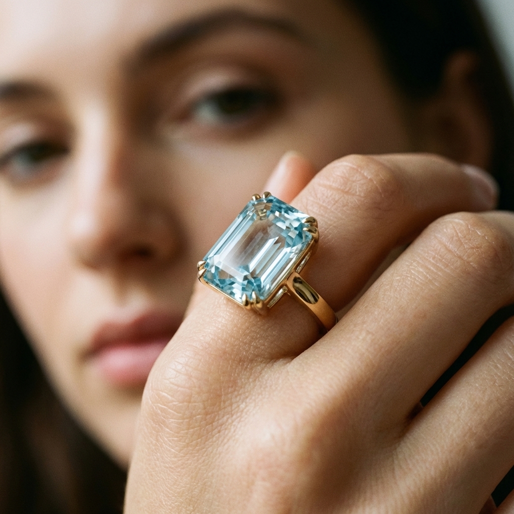 Anello in oro giallo con topazio_4