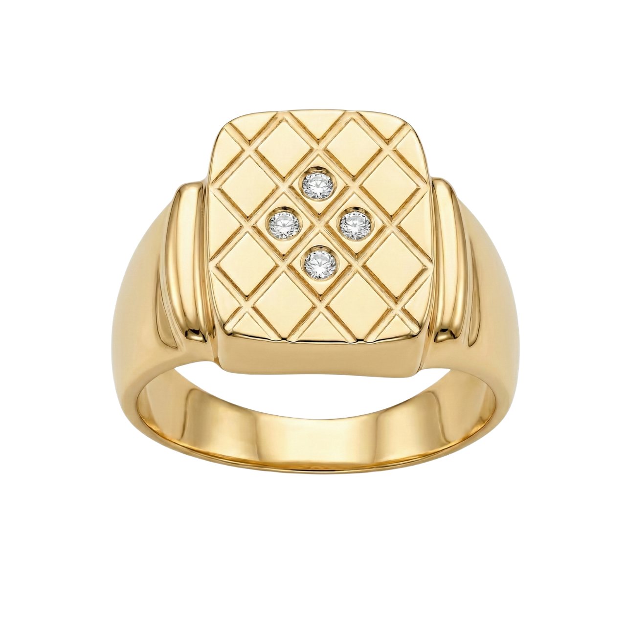 Anello uomo in oro giallo con zirconi_1