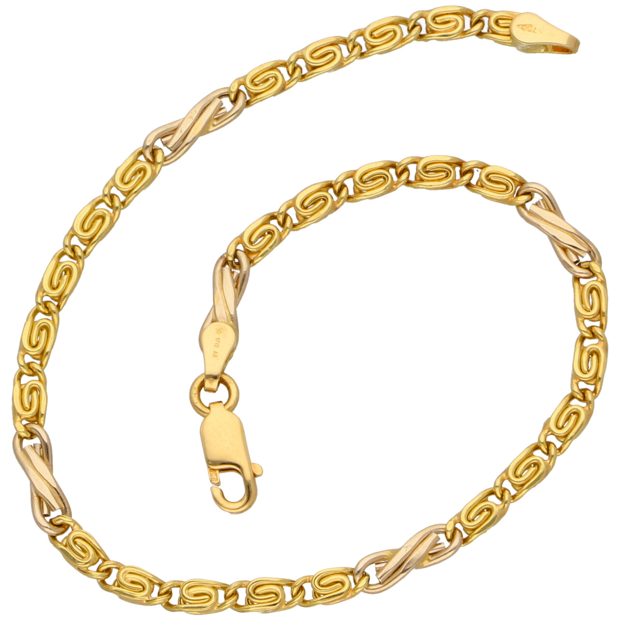 Bracciale maglia groumette due ori con infinito_2