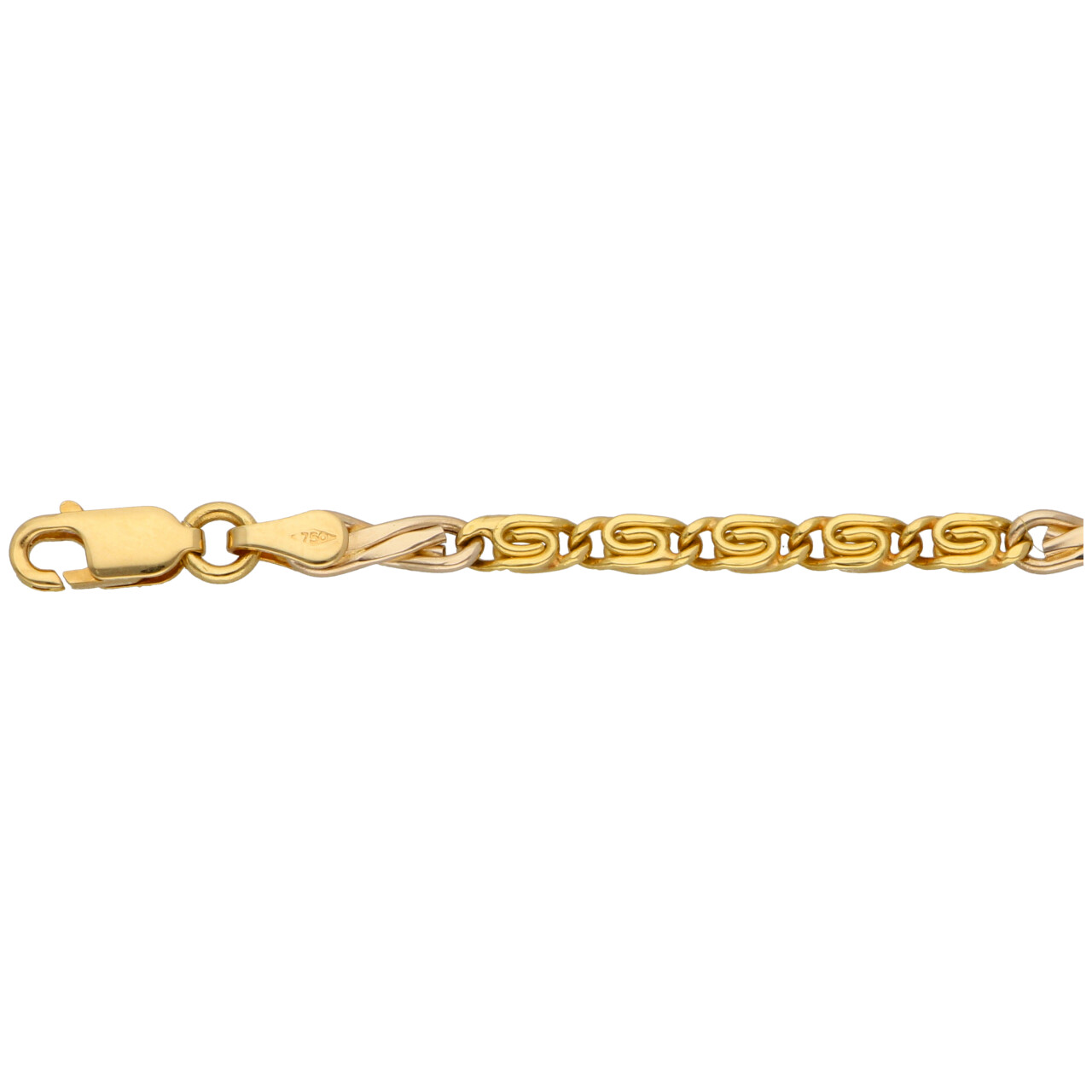 Bracciale maglia groumette due ori con infinito_3