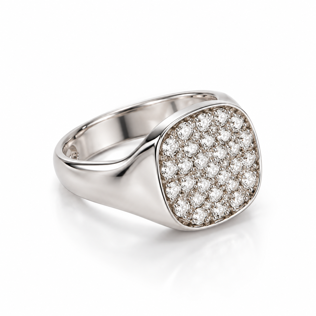 Anello in oro bianco con pavè di diamanti_2