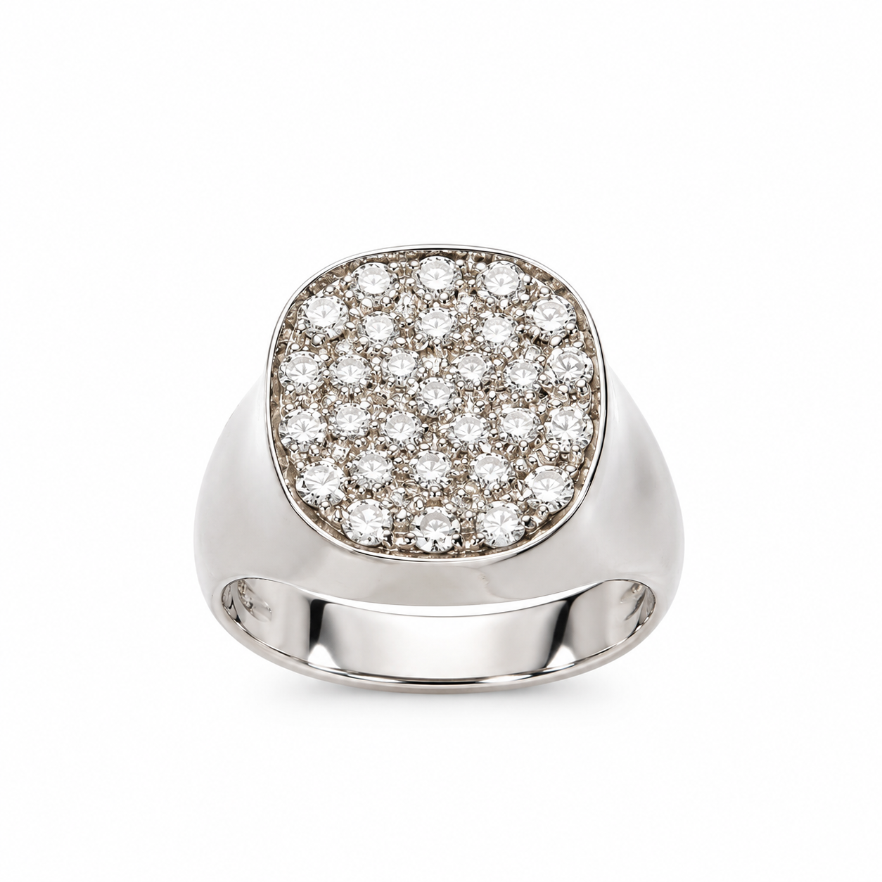 Anello in oro bianco con pavè di diamanti_1