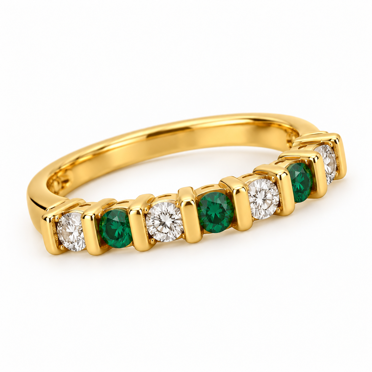 Anello fedina mezza eternity in oro giallo_2